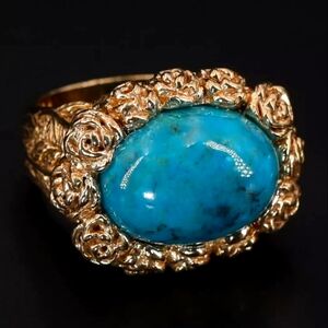 Sterling Silver Turquoise Rose Flower Ring